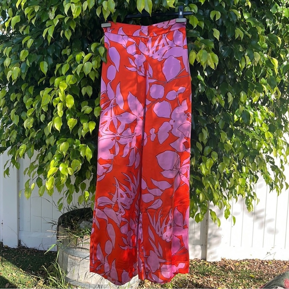 House of Harlow 1960 | Wide Legged Palazzo Style Pants | Red and Pink